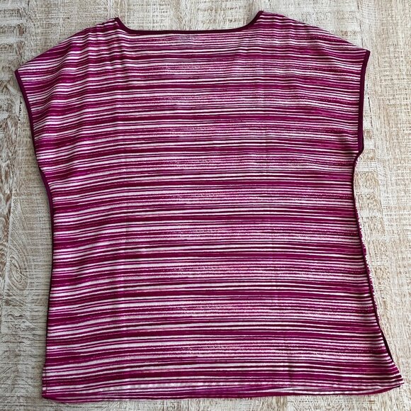 Ann Taylor Purple Pink Striped Top Shirt Blouse Size 4 or a Small/Medium - Picture 3 of 10